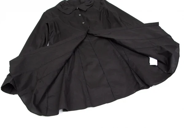 ヒロコビスHIROKO BIS eSSeNtieL コットンポリストレッチタックポケットシャツ 黒11 K-102372_010