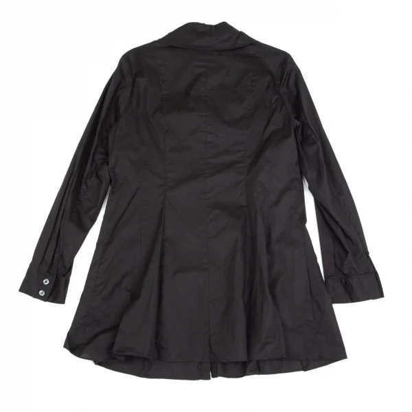 ヒロコビスHIROKO BIS eSSeNtieL コットンポリストレッチタックポケットシャツ 黒11 K-102372_011