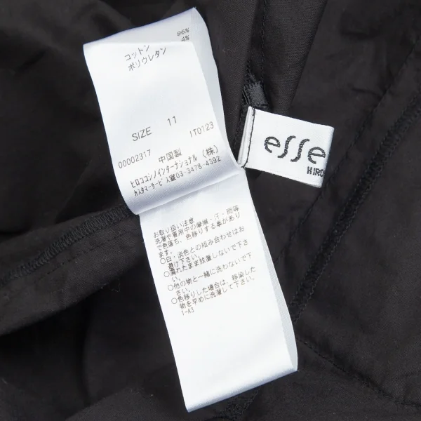 ヒロコビスHIROKO BIS eSSeNtieL コットンポリストレッチタックポケットシャツ 黒11 K-102372_014