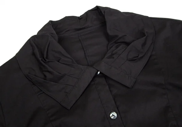 ヒロコビスHIROKO BIS eSSeNtieL コットンポリストレッチタックポケットシャツ 黒11 K-102372_004