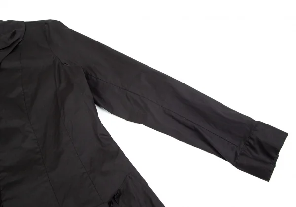 ヒロコビスHIROKO BIS eSSeNtieL コットンポリストレッチタックポケットシャツ 黒11 K-102372_006