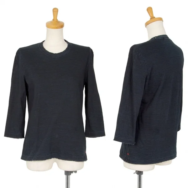 R by 45rpm Cotton Dyed 3/4 Sleeve T Shirt Indigo 4 K-102375_001