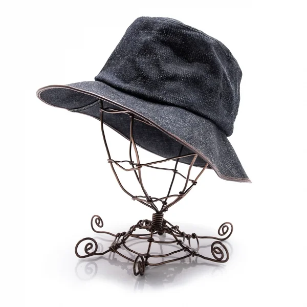 R by 45rpm コットン藍染めレザーパイピングハット 濃インディゴ K-102387_001