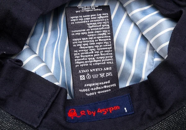 R by 45rpm コットン藍染めレザーパイピングハット 濃インディゴ K-102387_011