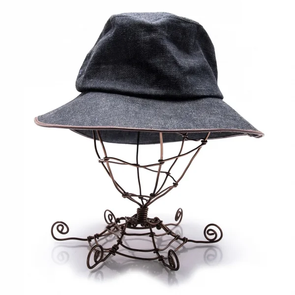 R by 45rpm コットン藍染めレザーパイピングハット 濃インディゴ K-102387_002