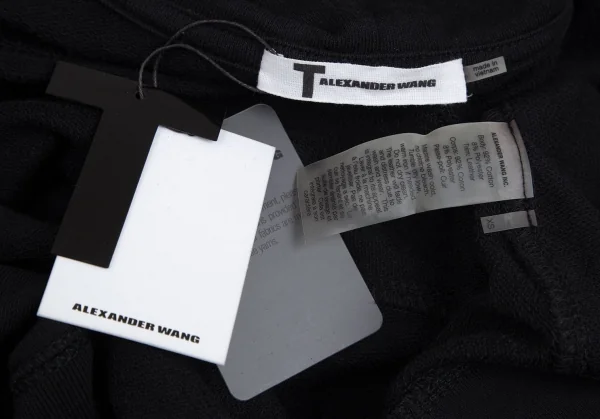 ティーバイアレキサンダーワンT by Alexander Wang コットンフーディーポンチョスウェット 黒XS K-102393_013