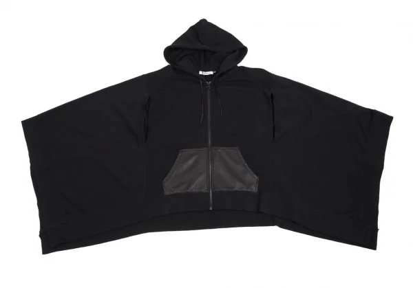 ティーバイアレキサンダーワンT by Alexander Wang コットンフーディーポンチョスウェット 黒XS K-102393_002