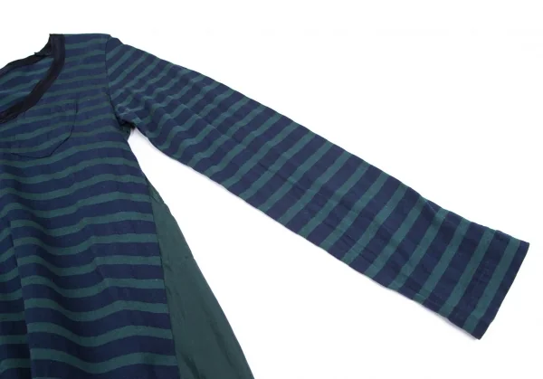 サカイラックsacai luck コットンボーダー切替カットソーワンピース グリーン 青緑2 K-102394_006