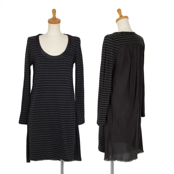 サカイラック sacai luck コットン ボーダー Tシャツ 1/レッド トップス◇ サカイラックsacai luck コットンボーダー切替カットソーワンピース