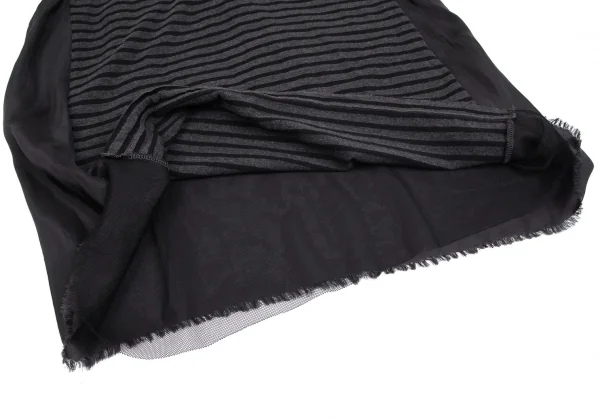 サカイラックsacai luck コットンボーダー切替カットソーワンピース グレー ダークグレー黒2 K-102395_010