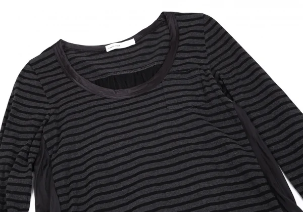 サカイラック sacai luck コットン ボーダー Tシャツ 1/レッド トップス◇ サカイラックsacai luck コットンボーダー切替カットソーワンピース