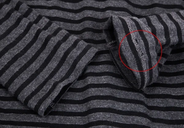 サカイラックsacai luck コットンボーダー切替カットソーワンピース グレー ダークグレー黒2 K-102395_007