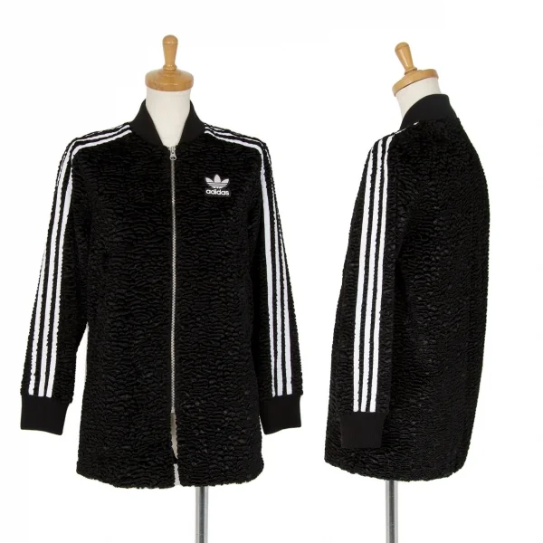 adidas アディダス　トラックジャケット　黒　白　スリーライン　ドローコード adidas アディダス スリーストライプス レギュラーフィット