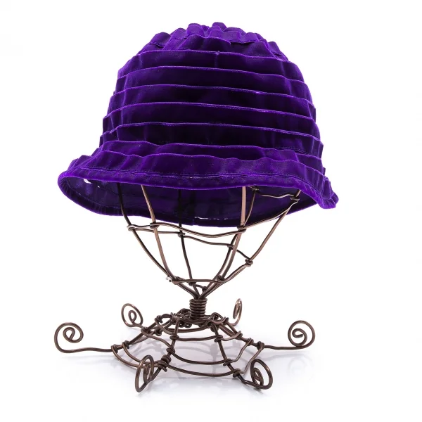 コルソコモ×スティーブンジョーンズ10 corso como COMME des GARCONS×STEPHEN JONES ポリナイロンテーピングメッシュハット 紫黒 K-102414_002