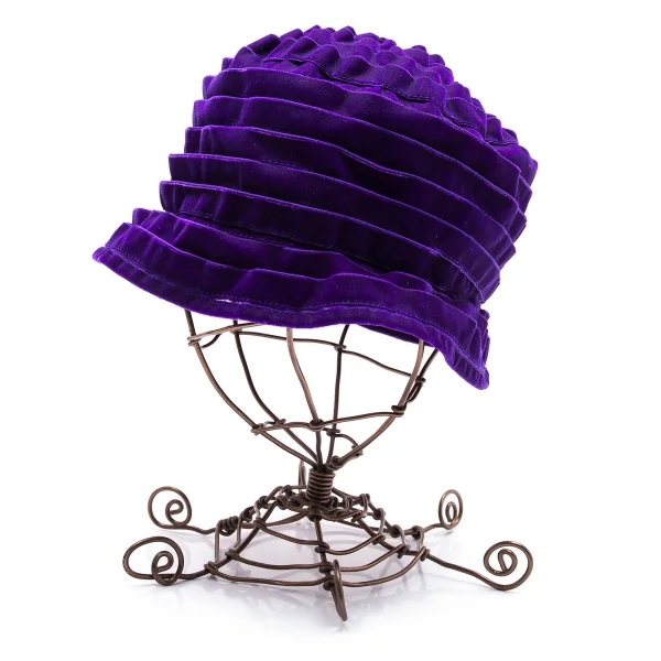 コルソコモ×スティーブンジョーンズ10 corso como COMME des GARCONS×STEPHEN JONES ポリナイロンテーピングメッシュハット 紫黒 K-102414_003