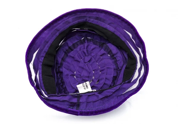 コルソコモ×スティーブンジョーンズ10 corso como COMME des GARCONS×STEPHEN JONES ポリナイロンテーピングメッシュハット 紫黒 K-102414_007