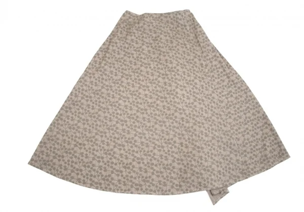 ヨウジヤマモト ノアールYohji Yamamoto NOIR プリントラップスカート グレージュ1 K-102418_010