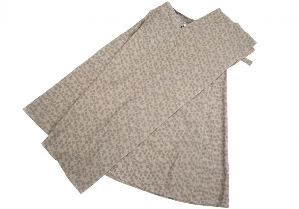 ヨウジヤマモト ノアールYohji Yamamoto NOIR プリントラップスカート グレージュ1 K-102418_006