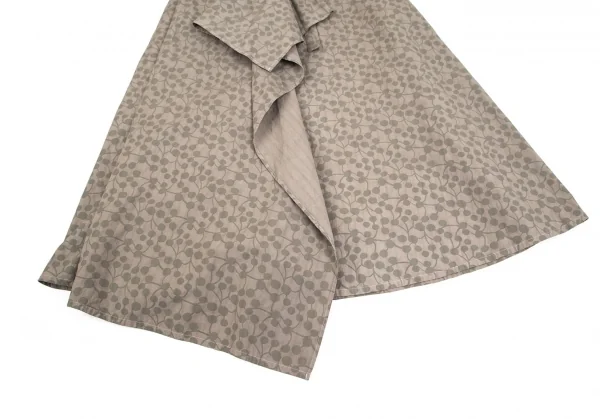 ヨウジヤマモト ノアールYohji Yamamoto NOIR プリントラップスカート グレージュ1 K-102418_009