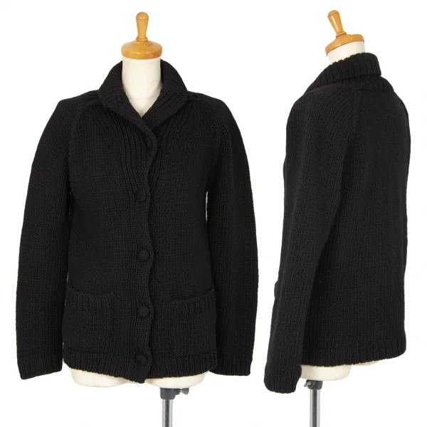 ディル シップスDill SHIPS ウールナイロンボタンデザインニットジャケット 黒38 K-102425_001