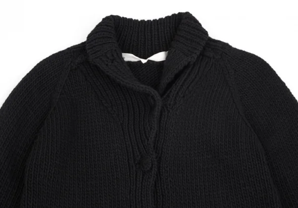 ディル シップスDill SHIPS ウールナイロンボタンデザインニットジャケット 黒38 K-102425_003