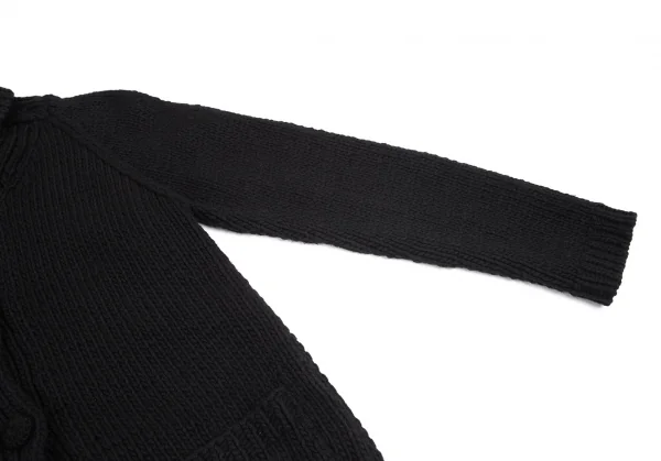 ディル シップスDill SHIPS ウールナイロンボタンデザインニットジャケット 黒38 K-102425_005