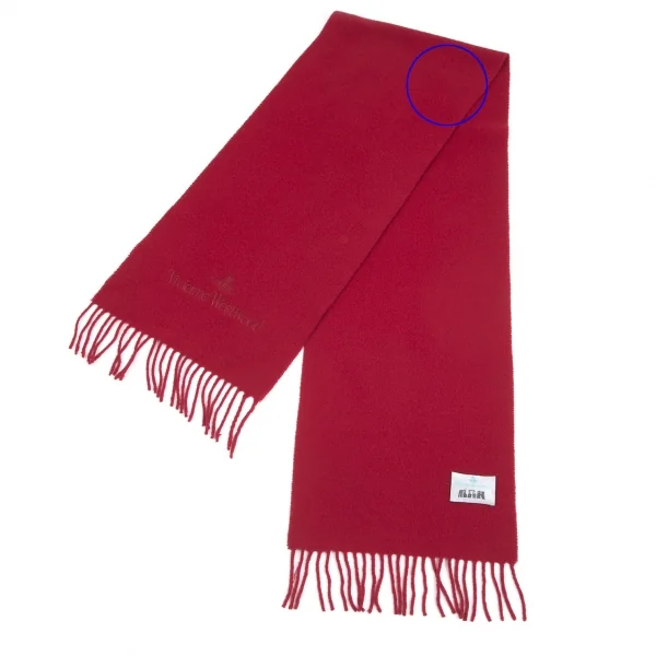 ヴィヴィアンウエストウッドマンVivienne Westwood MANオーブロゴ刺繍マフラー 赤 K-102432_002