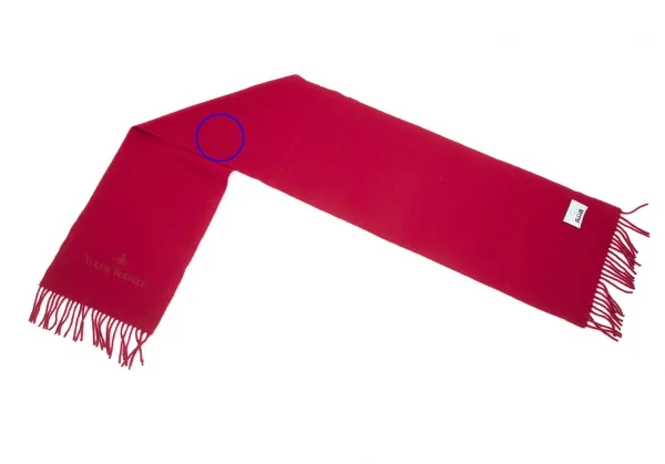 ヴィヴィアンウエストウッドマンVivienne Westwood MANオーブロゴ刺繍マフラー 赤 K-102432_006