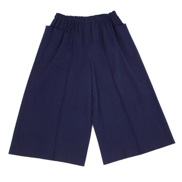 イッセイミヤケミーISSEY MIYAKE me A-POC INSIDE センターライン切替ワイドパンツ 紺Free K-102443_001