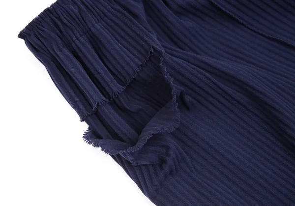 イッセイミヤケミーISSEY MIYAKE me A-POC INSIDE センターライン切替ワイドパンツ 紺Free K-102443_004