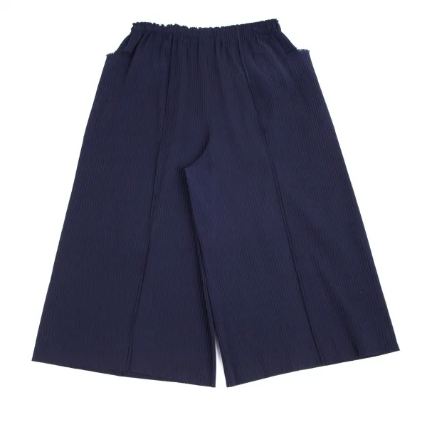 イッセイミヤケミーISSEY MIYAKE me A-POC INSIDE センターライン切替ワイドパンツ 紺Free K-102443_008