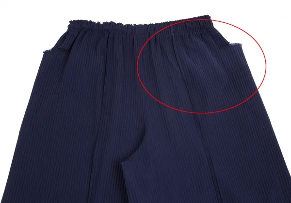 イッセイミヤケミーISSEY MIYAKE me A-POC INSIDE センターライン切替ワイドパンツ 紺Free K-102443_009