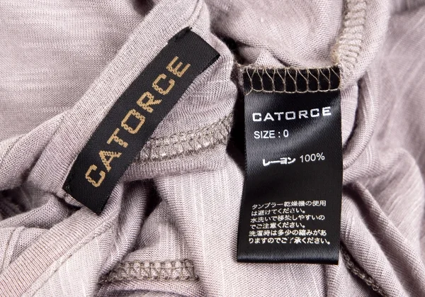 カトルセ CATORCE レーヨン裾裁ち切りインサイドアウトドレープタンクトップ パープルグレー0 K-102444_012