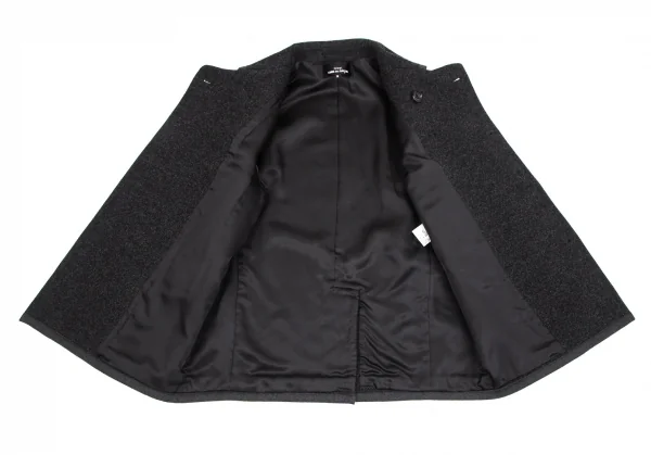 トリココムデギャルソンtricot COMME des GARCONSウールナイロンパイピングPコート チャコールM K-102450_011