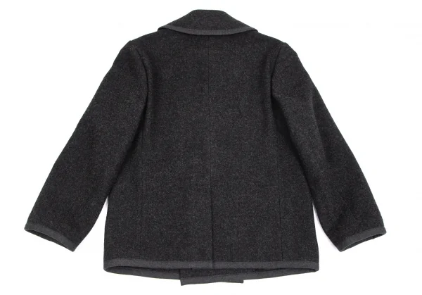 トリココムデギャルソンtricot COMME des GARCONSウールナイロンパイピングPコート チャコールM K-102450_012