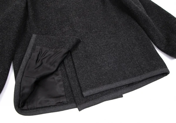 トリココムデギャルソンtricot COMME des GARCONSウールナイロンパイピングPコート チャコールM K-102450_013