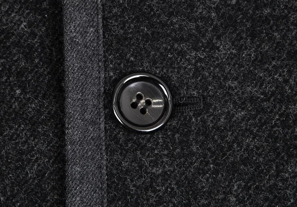 トリココムデギャルソンtricot COMME des GARCONSウールナイロンパイピングPコート チャコールM K-102450_005