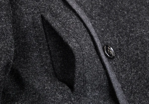 トリココムデギャルソンtricot COMME des GARCONSウールナイロンパイピングPコート チャコールM K-102450_009