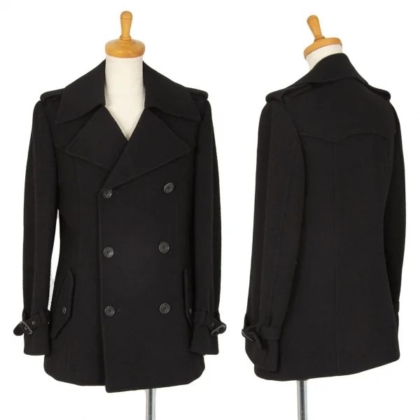 ジュンヤワタナベ コムデギャルソンJUNYA WATANABE COMME des GARCONS ウールピリング加工フラップポケットPコート 黒S K-102451_001