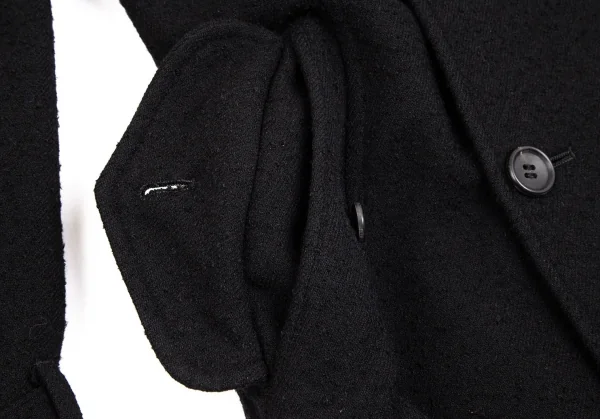 ジュンヤワタナベ コムデギャルソンJUNYA WATANABE COMME des GARCONS ウールピリング加工フラップポケットPコート 黒S K-102451_011