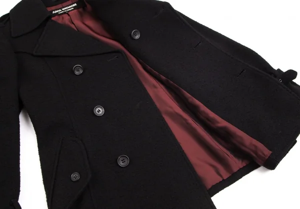 ジュンヤワタナベ コムデギャルソンJUNYA WATANABE COMME des GARCONS ウールピリング加工フラップポケットPコート 黒S K-102451_012