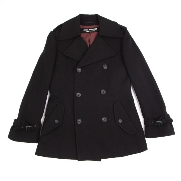 ジュンヤワタナベ コムデギャルソンJUNYA WATANABE COMME des GARCONS ウールピリング加工フラップポケットPコート 黒S K-102451_002