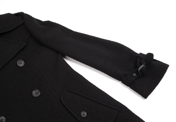 ジュンヤワタナベ コムデギャルソンJUNYA WATANABE COMME des GARCONS ウールピリング加工フラップポケットPコート 黒S K-102451_006