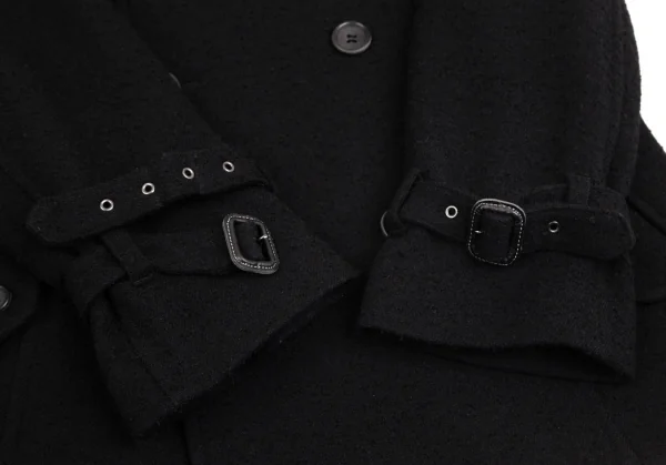 ジュンヤワタナベ コムデギャルソンJUNYA WATANABE COMME des GARCONS ウールピリング加工フラップポケットPコート 黒S K-102451_007