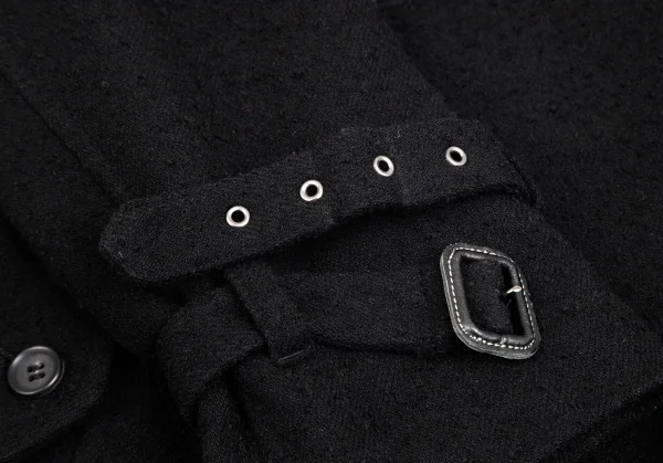 ジュンヤワタナベ コムデギャルソンJUNYA WATANABE COMME des GARCONS ウールピリング加工フラップポケットPコート 黒S K-102451_008