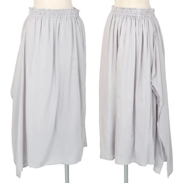 Y's Layered Wrap Skirt Grey 2 K-102452_001