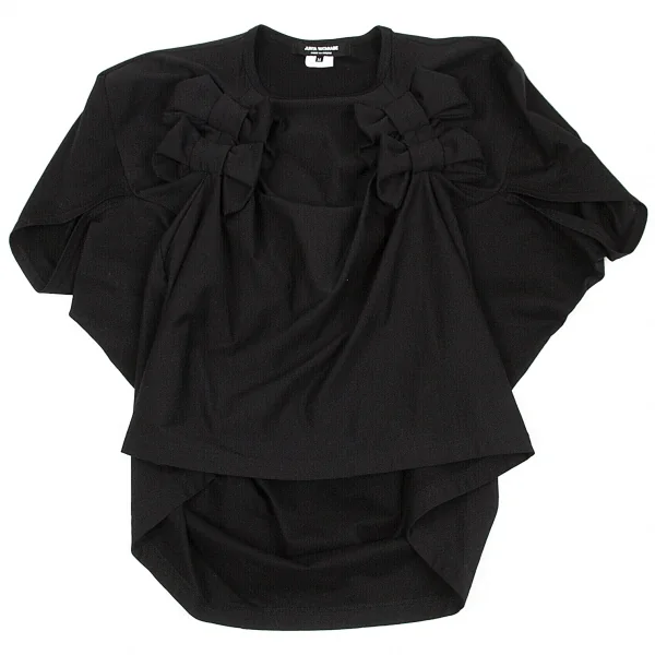 ジュンヤワタナベ コムデギャルソンJUNYA WATANABE COMME des GARCONSリボンデザイン変形トップス 黒M K-102466_002