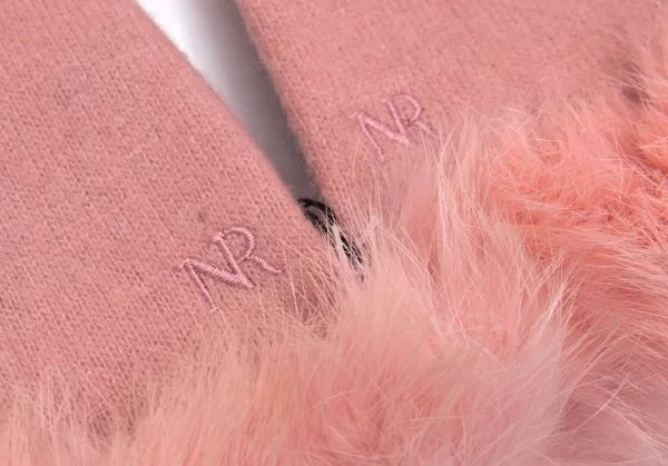新品!ニナリッチNINA RICCI ラビットファートリミンググローブ ピンク K-102474_005
