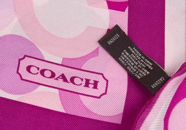 コーチCOACH オプアートシルクスカーフ ピンク紫 K-102476_010