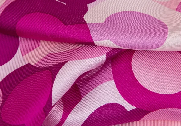 コーチCOACH オプアートシルクスカーフ ピンク紫 K-102476_009